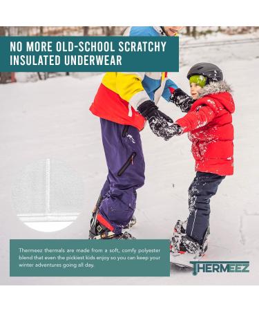 Boys' Thermal Long Johns Set - White Small | Sleeve Shirt & Pants Base Layer for Ski/Extreme Cold - Buy Online on SooperMarket.com