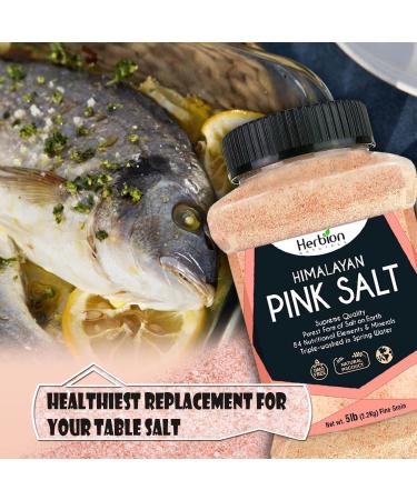 Herbion Naturals Himalayan Pink Salt Jar - GMO Free, Vegan, Chemical-Free, Kosher Certified, Fine Grain All-Natural Salt - Triple-Washed in Spring Water - Buy Online on SooperMarket.com