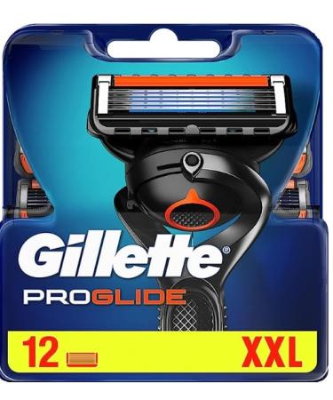 Gillette Alt Fusion 5 ProGlide razor blades with trimmer blade for precision and glide coating 12 replacement blades orange