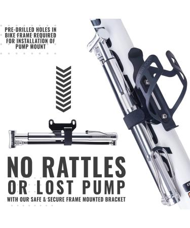 PRO BIKE TOOL Mini Floor Pump - Fast Tire Inflation - Presta & Schrader Valve - High Pressure Pump for Road & Mountain Bikes - Buy Online on SooperMarket.com