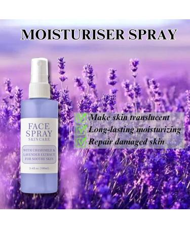 Lavender Hydrating Face Mist Facial Spray with Lavender & Chrysanthemum Lavender Face Toner for Dry Skin Makeup Setting Spray for Face Soothing Face Spray Nourishing Dry Skin & Relieve Acne 100ml - Buy Online on SooperMarket.com