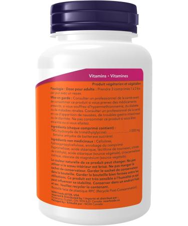 NOW Tmg (Trimethylglycine) Tablets 1000mg 100 Count - Buy Online on SooperMarket.com