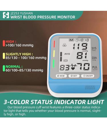 YUSHAN Wrist Blood Pressure Monitor - Large Display, Adjustable Cuff, Automatic Digital BP Machine Blue - Buy Online on SooperMarket.com