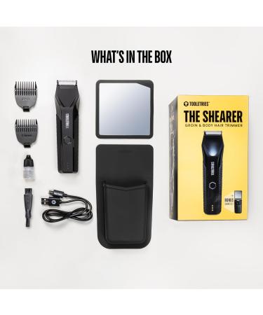 Tooletries The Shearer - Electric Groin & Body Hair Trimmer | Waterproof USB-C Rechargeable Men's Hygiene Shaver with Replaceable Ceramic Blade Heads - Buy Online on SooperMarket.com