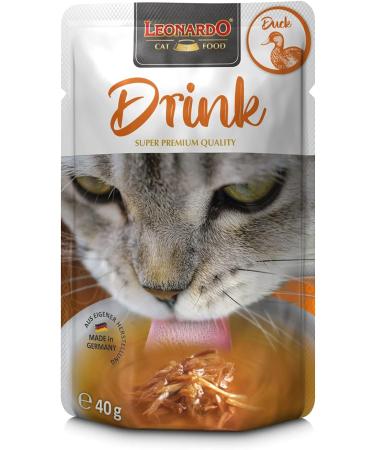 Leonardo Drink Duck 20x40g Multipack | Cereal-Free Meat Broth with Duck Strips | Premium Supplementary Feed for Cats - Buy Online on SooperMarket.com