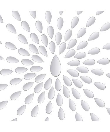 Purpeak Teardrop Shaped Craft Mirrors Mini Glass Mirror Tiles Small Mirror Mosaic Tiles DIY Mirror Tiles Decorative Mosaic Tiles for DIY Craft Home Decor (150 Pieces)