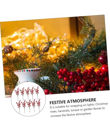 ABOOFAN 20 Pcs Christmas Imitation Fruit Holly Christmas Berries Christmas Flower Pick Christmas Berry Picks Home Decor Plants Decor Cherry Stems Party Supplies Foam Cherry Fruit Banquet - Buy Online on SooperMarket.com