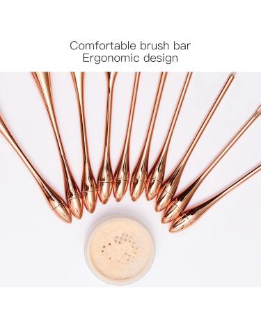 Professional 10-Piece Rose Gold Makeup Brush Set | Eye Shadow Concealer & Blusher Brushes for Flawless Application - Buy Online on SooperMarket.com