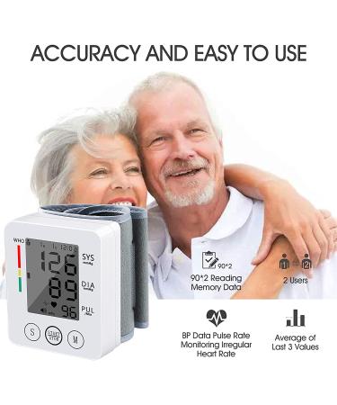 Automatic Wrist Blood Pressure Monitor with Large LCD Display - White - Buy Online on SooperMarket.com