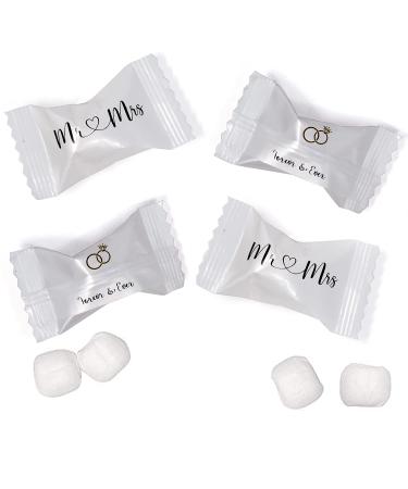 Mr. and Mrs. Wedding Butter Mint Candy Bags - 100 Count 14 Oz (396g) Forever & Ever Mints - Diamond Ring Treats for 50th Anniversary, Bridal Shower, & Special Occasions - Buy Online on SooperMarket.com