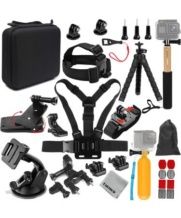 Gurmoir Action Camera Video Accessory kit Bundles for GoPro Hero 11 10 9 8 7 6 5 4 3, GoPro max, Insta360, DJI Osmo Action/Action 2, AKASO, and More(DT08) Action Camera Kit for Gopro and More Cameras DT08