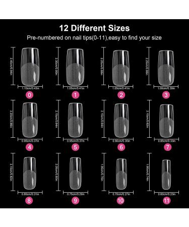 AORAEM Square Nail Tips 120 PCS - Soft Clear Gel Full Cover False Nails with Box - Buy Online on SooperMarket.com