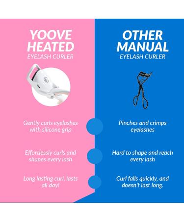 YOOVE Heated Eyelash Curlers - Rechargeable 3 Heating Modes & 2-in-1 Comb for Long-Lasting Curls | Effortless Electric Styling Anywhere - Buy Online on SooperMarket.com