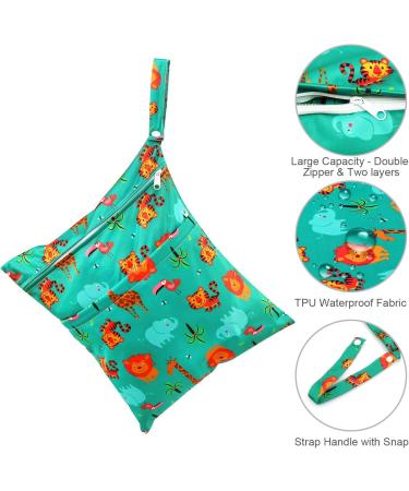 Ballery 3 Pcs Wet Dry Bag Set | Waterproof Reusable Nappy Cloth Diaper Travel Bag with Handle and Zipper Pockets - Ideal for Baby, Beach, Pool, Gym - Buy Online on SooperMarket.com