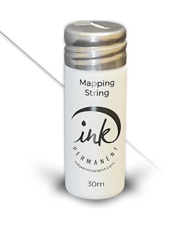 Ink Permanent White Brow Mapping String  100 Ft Bottles - 30 m  Pre-Inked Mapping String for Permanent Makeup and Microblading Supplies | Brow Mapping Kit | Mapping String for Brow Mapping (White)