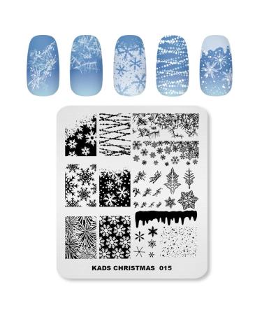 KADS CH015 Christmas Stamping Plate Image Template Nail Art Decoration Design Tool Stencil Christmas Tree Snowflake