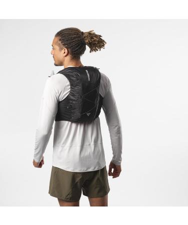 Salomon Active Skin 8 Unisex Hydration Vest for Trail Running Hiking & MTB - Includes Hydration Bottles - Black/Metal/Black - Buy Online on SooperMarket.com