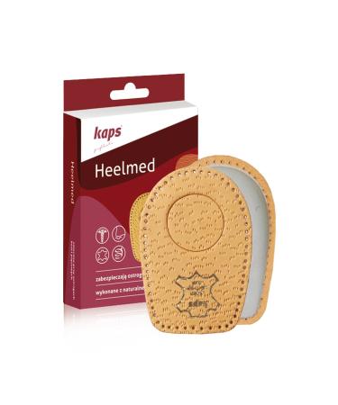 Heel Cups for Calcaneal Spurs - Heelmed Leather Heel Pads Orthotic Shoe Inserts (L7-9 US) L7-9 US / 38-40 EUR / L5-7 UK