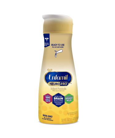 Enfamil NeuroPro Ready-to-Use Baby Formula Ready to Feed Brain and Immune Support with DHA Iron and Prebiotics Non-GMO 32 Fl Oz Bottle