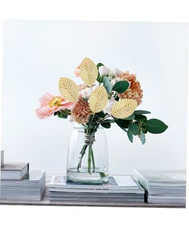 CORHAD 200pcs Faux Flowers Leaf Faux Crafts Leaves Fabric Floral Leaves Snowflakes Silicone Molds Boutonniere Leaves Home Supply Corsage Leaf Office Polyester Small Leaves Charm 10.5X3.2cm Golden - Buy Online on SooperMarket.com