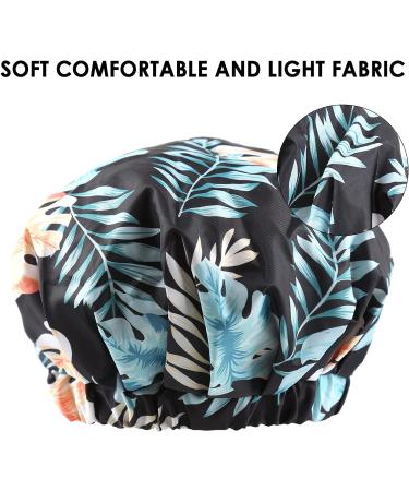 GreatRemy Waterproof Black Print Shower Cap for Women and Girls - Bigger Size for Thick Hair - Buy Online on SooperMarket.com