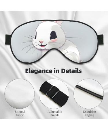Buy Cute White Rabbit Soft Sleep Eye Mask | Breathable Eye Patch for Travel & Relaxation - Buy Online on SooperMarket.com
