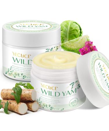 2Pack Wild Yam Cream Organic Wild Yam Cream Natural Skincare Products Alleviate Menstrual Discomfort Rich In Vitamins Nourish The Skin Alleviate Menopause-Related Issues In Women 6.34 Oz