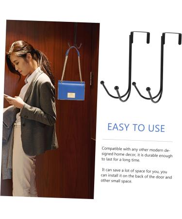 PLAFOPE 4 Pcs Hangers Black Coat Rack Towel Hook Hats Robes Mounted Clothing Rack Hanger Hook Door Hook Iron - Buy Online on SooperMarket.com