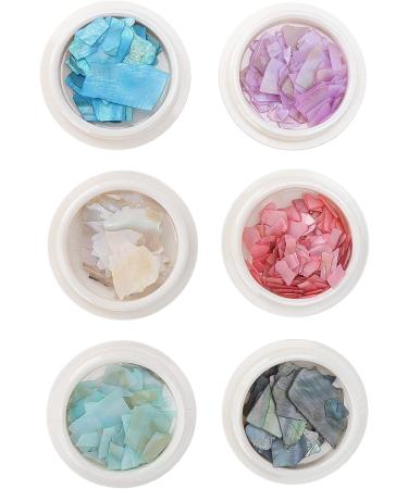 6 Boxes Irregular Seashell Slices Nail Art Glitter Sequins Seashell Nail Glitter Sequins 3D Nail Art Crushed Sea Shell 3D Laser Nail Flakes Irregular Iride - Buy Online on SooperMarket.com