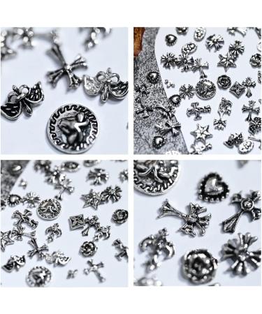 Chrome Hearts Cross Nail Charm Metal Punk Rivet Nail Art Decoration (2 Pack) - Buy Online on SooperMarket.com