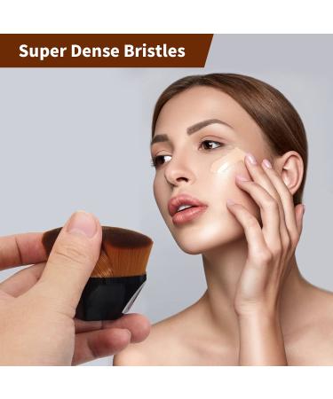 4 Pack Flat Top Travel Kabuki Makeup Brushes with Protective Case - Ideal for Blending Liquid, Cream, or Powder Cosmetics - Easy to Carry Momma Brushes in Black, Blue, and Salmon-pink - Buy Online on SooperMarket.com