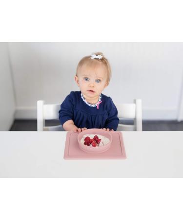 ezpz Mini Bowl (Blush) - Silicone Suction Bowl for Infants + Toddlers with Built-in Placemat - Includes Reusable Travel Bag - Buy Online on SooperMarket.com