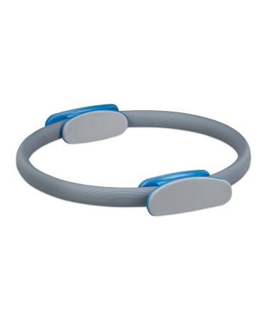 Relaxdays Unisex - Adult Relaxdays Pilates Ring With Exercises 38 cm double handle padded upholstered resistance ring yoga fitness gray 1 piece of EU