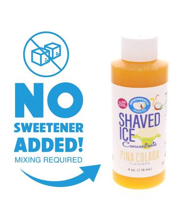 Pina Colada Shaved Ice Flavor Concentrate - 4 Fl Oz (Makes 1 Gallon of Syrup) - Buy Online on SooperMarket.com