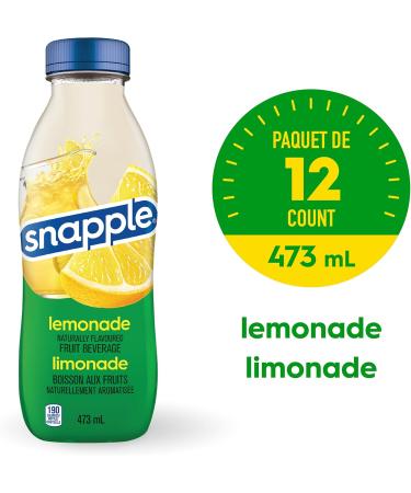 Snapple Naturally Flavoured Fruit Beverage Lemonade 473mL 12-Count Lemonade 1 Count (Pack of 12) - Buy Online on SooperMarket.com