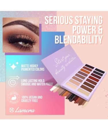 Best Pro Eyeshadow Palette Matte - 16 Highly Pigmented Vegan Shades for Warm Natural Smoky Eye Makeup - Buy Online on SooperMarket.com