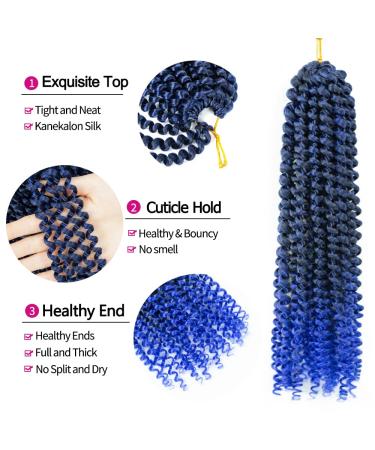 Passion Twist Hair Extensions - 7 Packs of 18-Inch T1B-Blue# Synthetic Crochet Hair for Bohemian Styles | Hair Yddm - Buy Online on SooperMarket.com