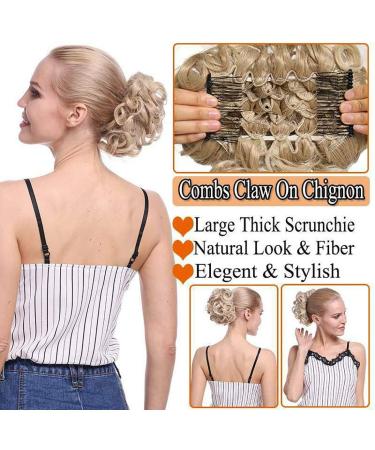 Curly Wavy Messy Hair Extension Bun - Clip-In Drawstring Ponytail Comb Chignon - Buy Online on SooperMarket.com