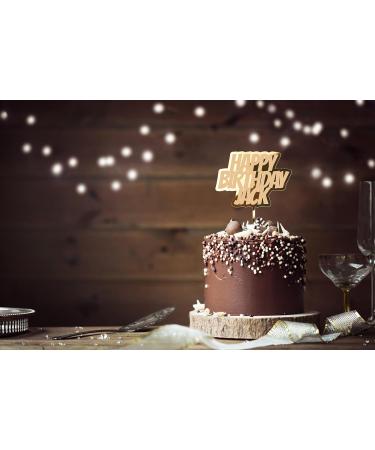 Cakeshop Cake Decoration Pack | Happy Birthday Premium 3mm Mirror Acrylic Plastic Cake Topper Sign & 25g Party Pack of Cake Sugar Sprinkles | Custom Name Cake Decorations (Gold) Non-Prime Mirror Acrylic: Gold - Buy Online on SooperMarket.com