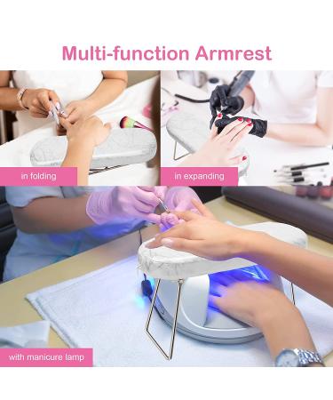 Professional Coldairsoap Nail Pillow Hand Rest & Holder - White Microfiber Leather Arm Stand for Manicure Art DIY at Nail Salons - Buy Online on SooperMarket.com