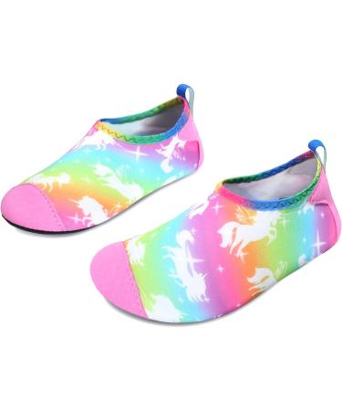 JIASUQI Kids Water Shoes - Quick Dry Barefoot Aqua Socks for Beach & Pool - Multi Horse - Size 5.5/6 UK Child - Buy Online on SooperMarket.com