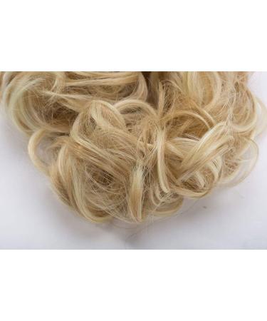 Wavy Curly Messy Hair Bun Updo Scrunchie Extension - Dark Blonde to Bleach Blonde - Buy Online on SooperMarket.com