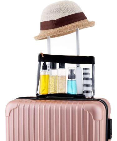 Toureal 15-Piece Empty Travel Bottles Set | Leather Travel Size Containers for Cosmetics (Max. 100ml) - Perfect for Airplane Use (Transparent) - Buy Online on SooperMarket.com