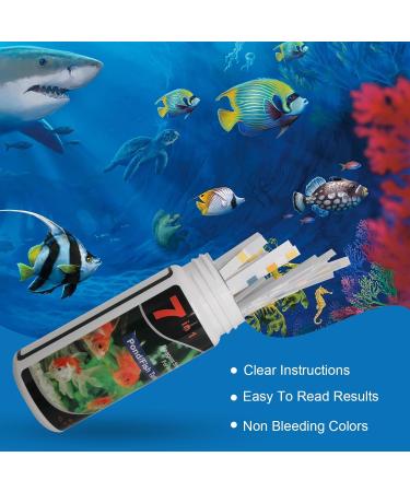 Buy 7-in-1 Aquarium Test Strips | 100-Piece Fresh Water & Pond Fish Water Quality Test Set - Measure Hardness Nitrite Alkalinity Carbonate Chlorine pH - Buy Online on SooperMarket.com