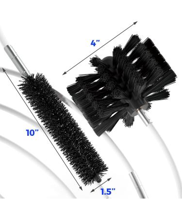 Holikme 60 Feet Dryer Vent Cleaner Kit | Lint Remover Brush & Drill Attachment - Flexible Extends to 60ft 2 Synthetic Brush Heads - Ideal for Home Use - Buy Online on SooperMarket.com