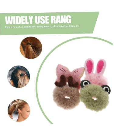 KALLORY Toddler Hair Tie 4pcs Ponytail Fluffy Bands - Cute Animal Scrunchies for Girls & Women - Buy Online on SooperMarket.com