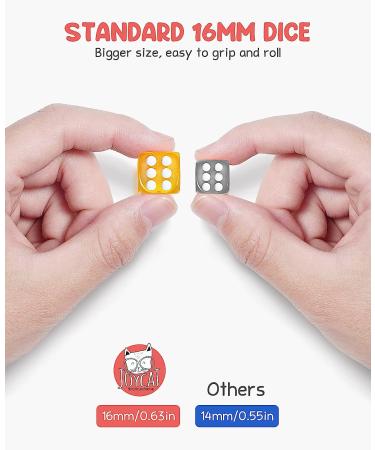 JoyCat 100 16mm 6 Sided Dice Set - Standard Game Dice for Kids and Classroom - 10 Translucent Colors with Storage Bucket - Buy Online on SooperMarket.com