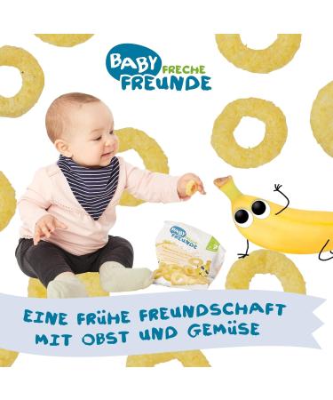Baby Cheeky Friends Organic Crispy Rings - Millet & Banana Snack for Babies 7+ Months | Vegan Gluten-Free | 2x8-Pack (16 Rings) - Buy Online on SooperMarket.com
