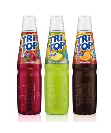 Tri top beverage syrup 3 Set |Orange-Cola-Mix lemon limette cherry |3x600ml 5 -liter soft drink per bottle cola lemon cherry 600 ml (3 -pack)