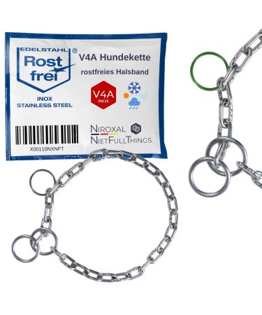 Stainless Steel Dog Chain Choker with Pull Stop for Dog Training - Short Links 4 mm Thick - Length 70 cm Dog Necklace with Strain Limiter Gesamtl nge: 70 cm Thickness: 4 mm